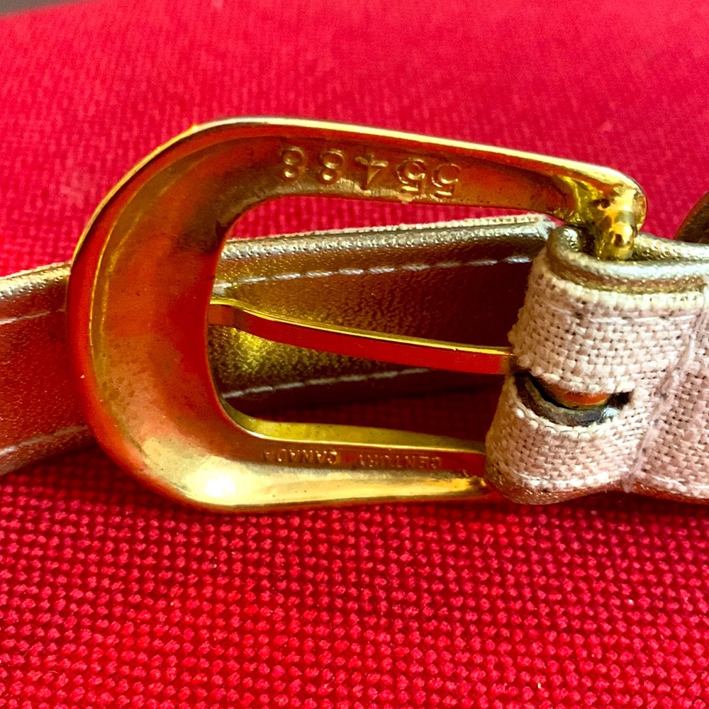 Made in 🇨🇦VTG 90’ Century Canada 💯 Leather/Linen Belt - Picture 7 of 10